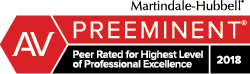Martindale- Hubbell Preeminent, Peer Rated for Highest Level of Professional Excellence 2018